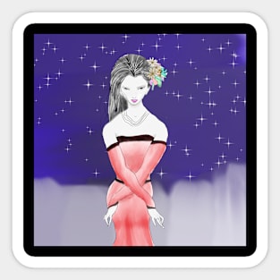 Lady in the Red Dress Sticker